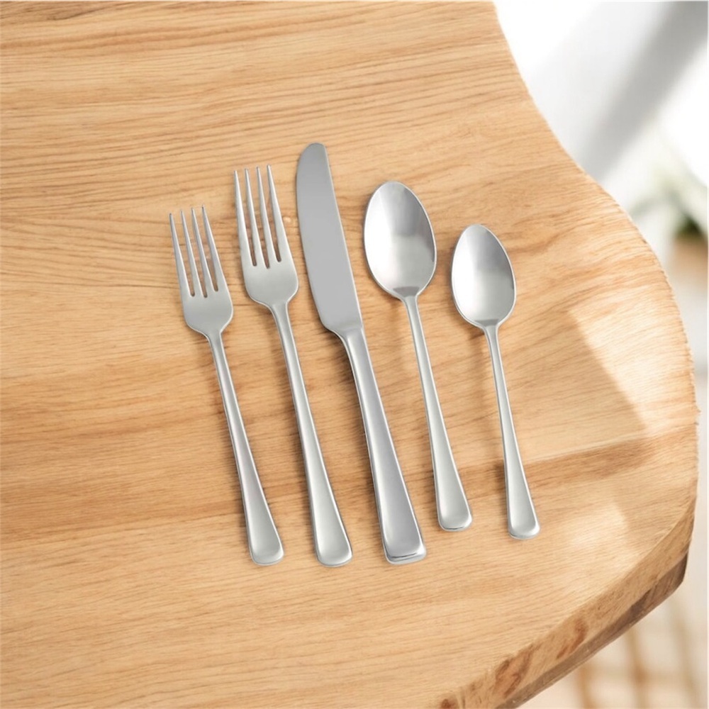 Gorham Crate & Barrel SCOOP Mirror 20-Piece Flatware Set New In Box - Picture 5 of 13